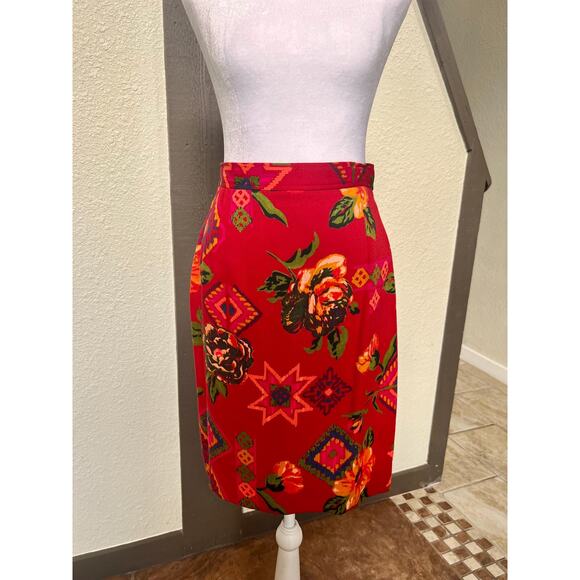 Vintage Designer Emanuel Ungaro Paris Red Floral Suit Set - Picture 7 of 10